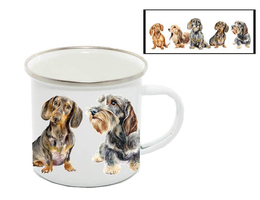 Enamel Mug, Dachshund, Besties