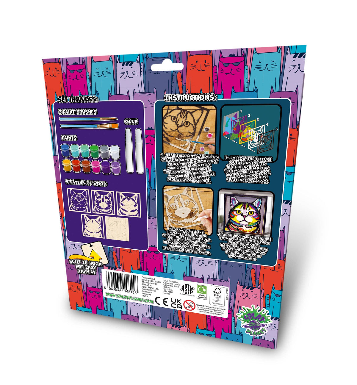 Wooden Cat Art Craft Kit
