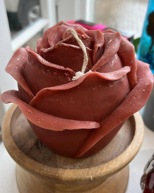 Large Rose Pillar Candle