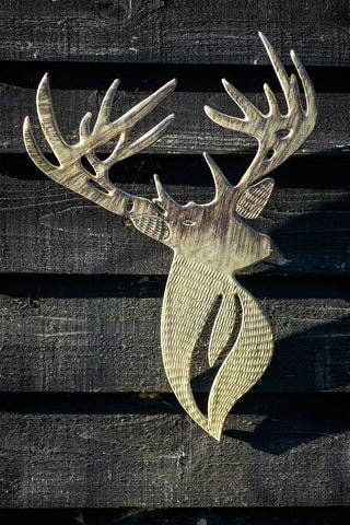 Brushed Silver Stag Head 52 cm