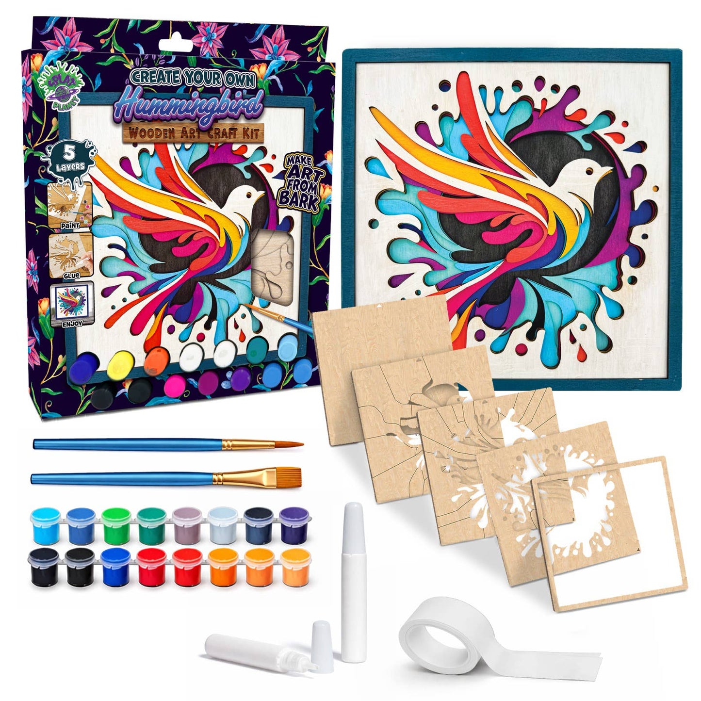 Wooden Hummingbird Art craft Kit
