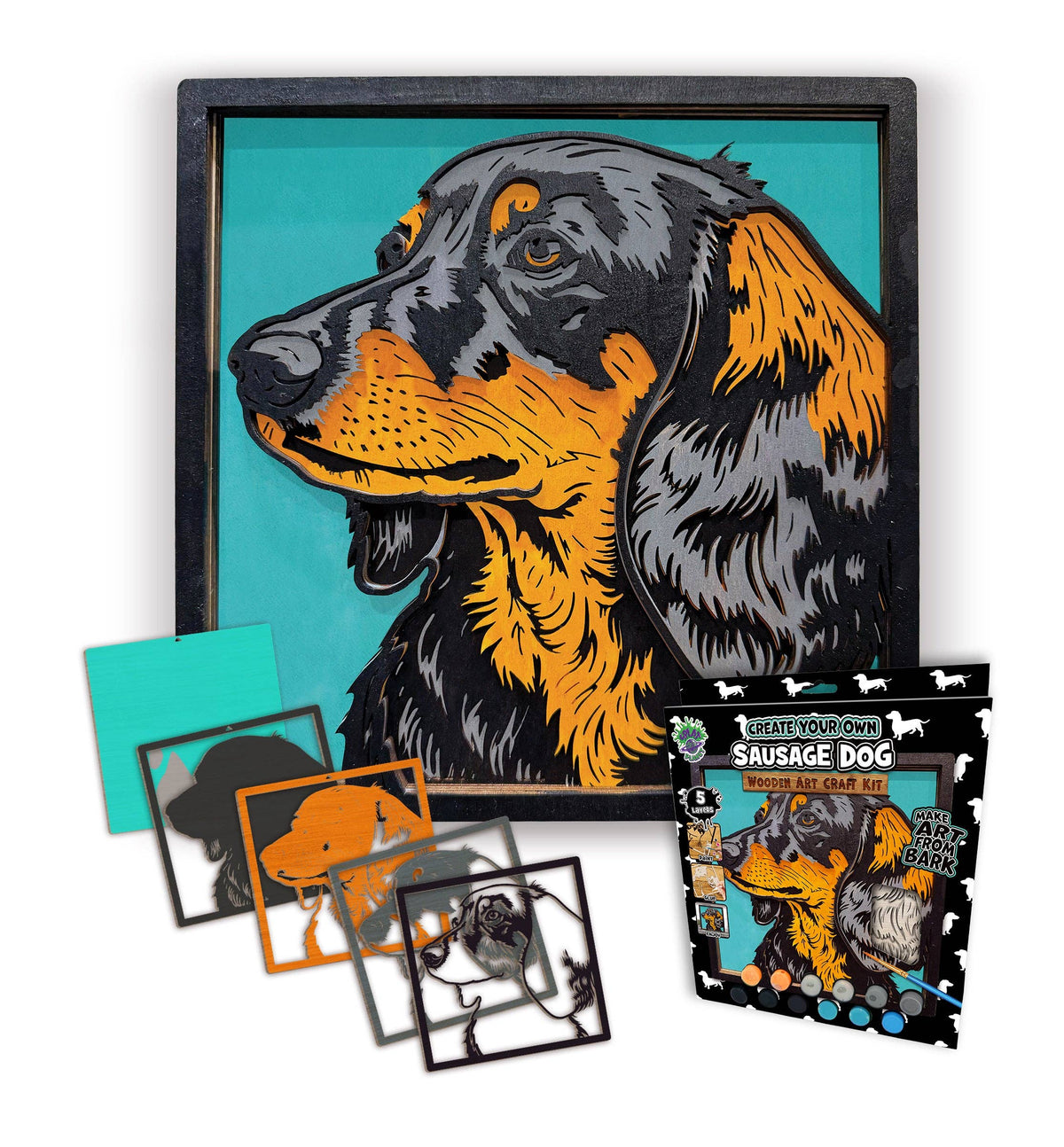 Wooden Sausage Dog Art Craft Kit