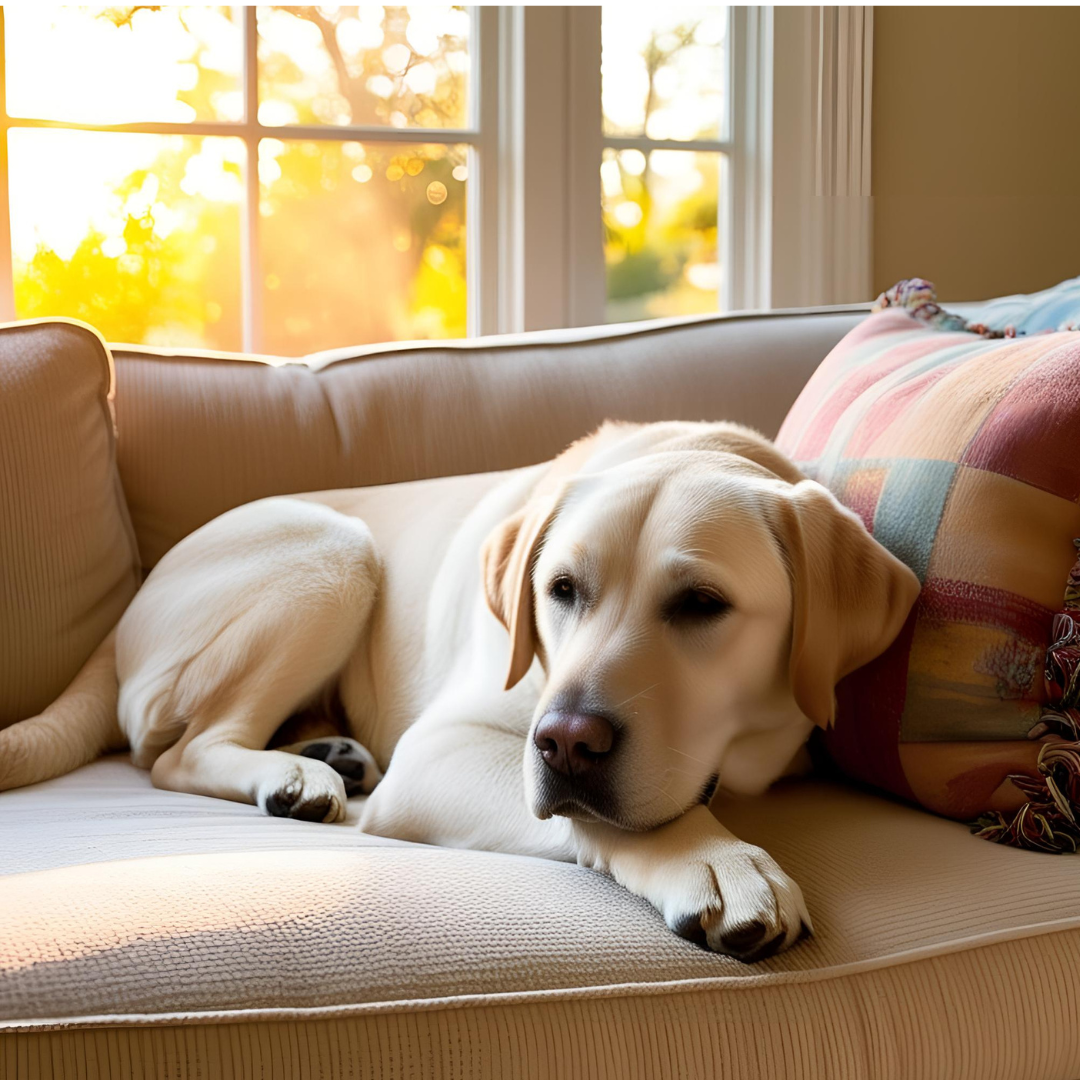 “Sofa? I Thought You Said ‘Snaccha!’” – Labrador Om Nom Nomnivore Cushion Cover