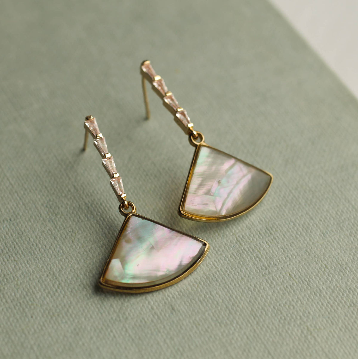 Pearl Fan Drop Earrings