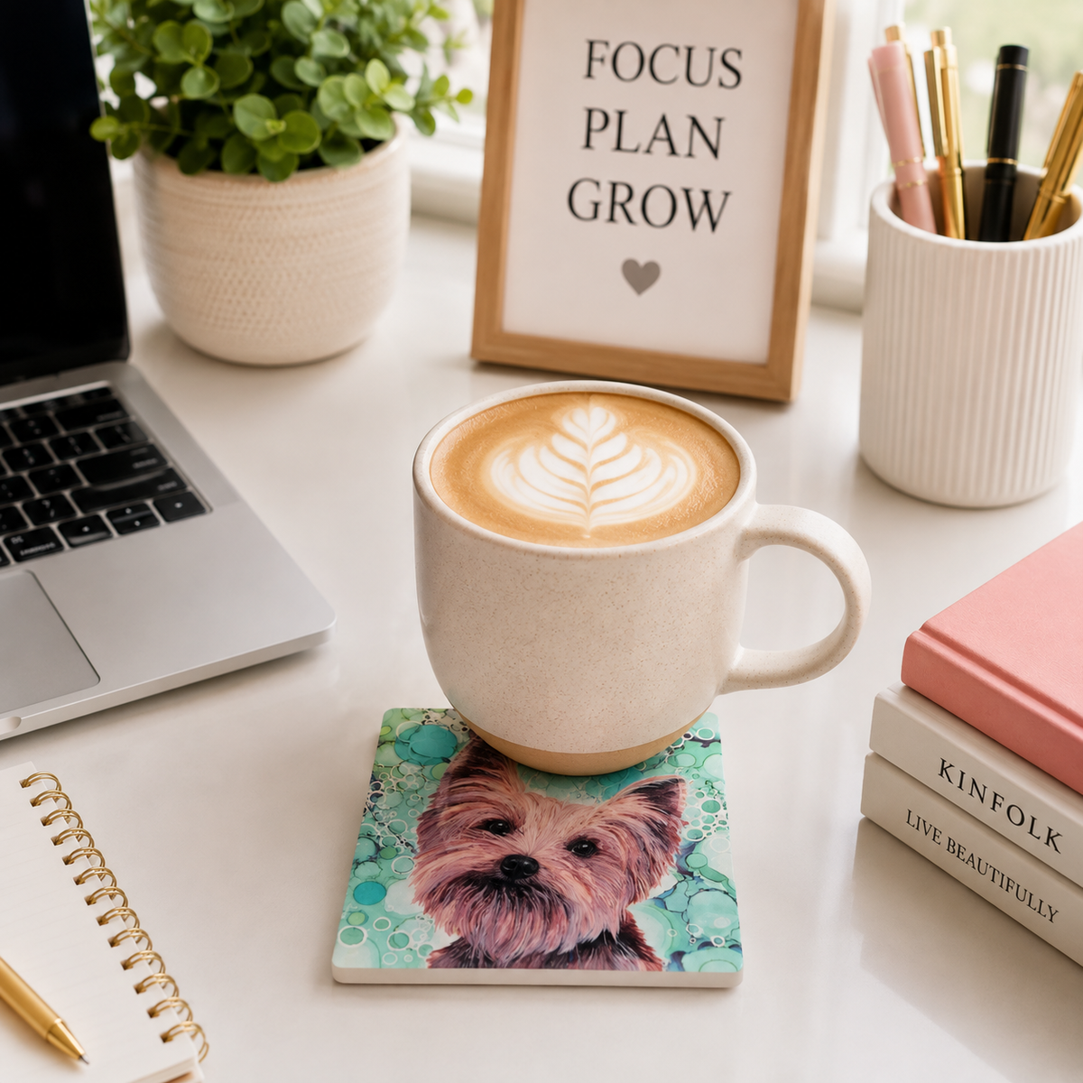 Yorkshire Terrier Dog Ceramic Coaster