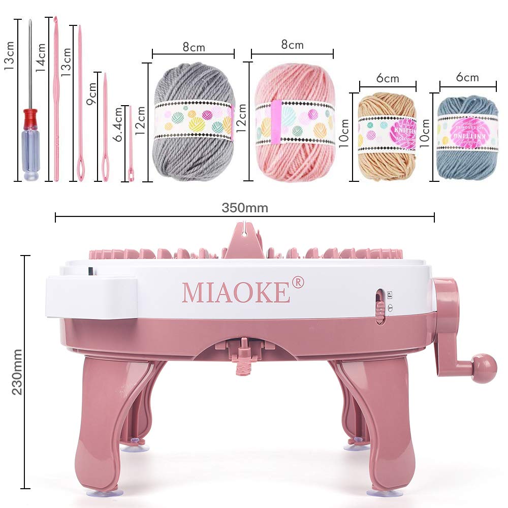 MIAOKE Knitting Machine, 48 Needles Weaving Loom Board Rotating Needle Machine for Adults and Kids, Large Size DIY Toys, Hand Woven, Like Hats Scarves