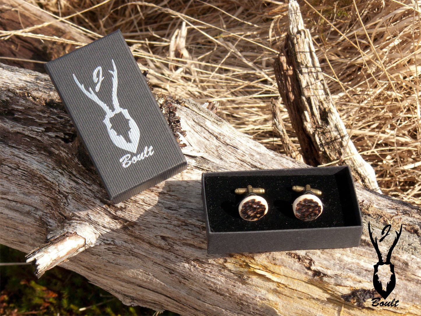Upcycled antler cufflinks