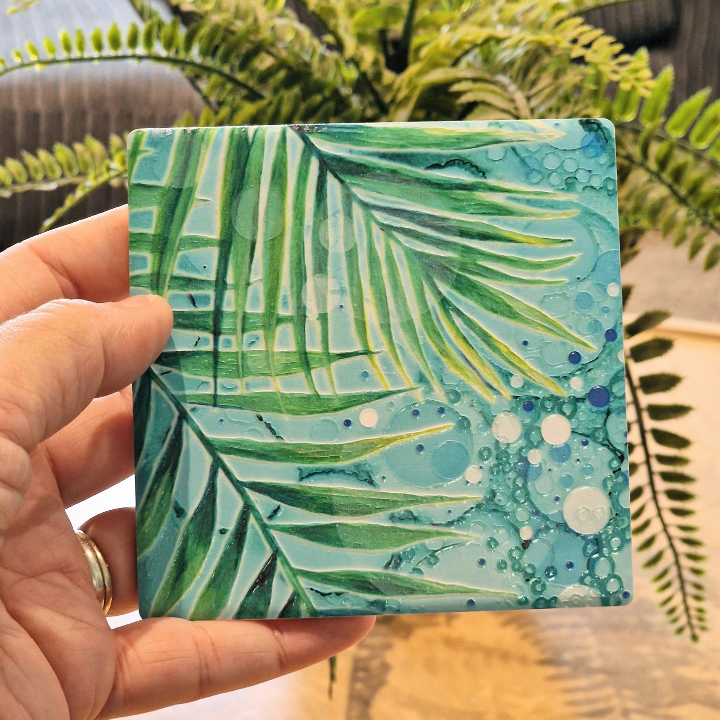 61-C Palm leaves Coaster