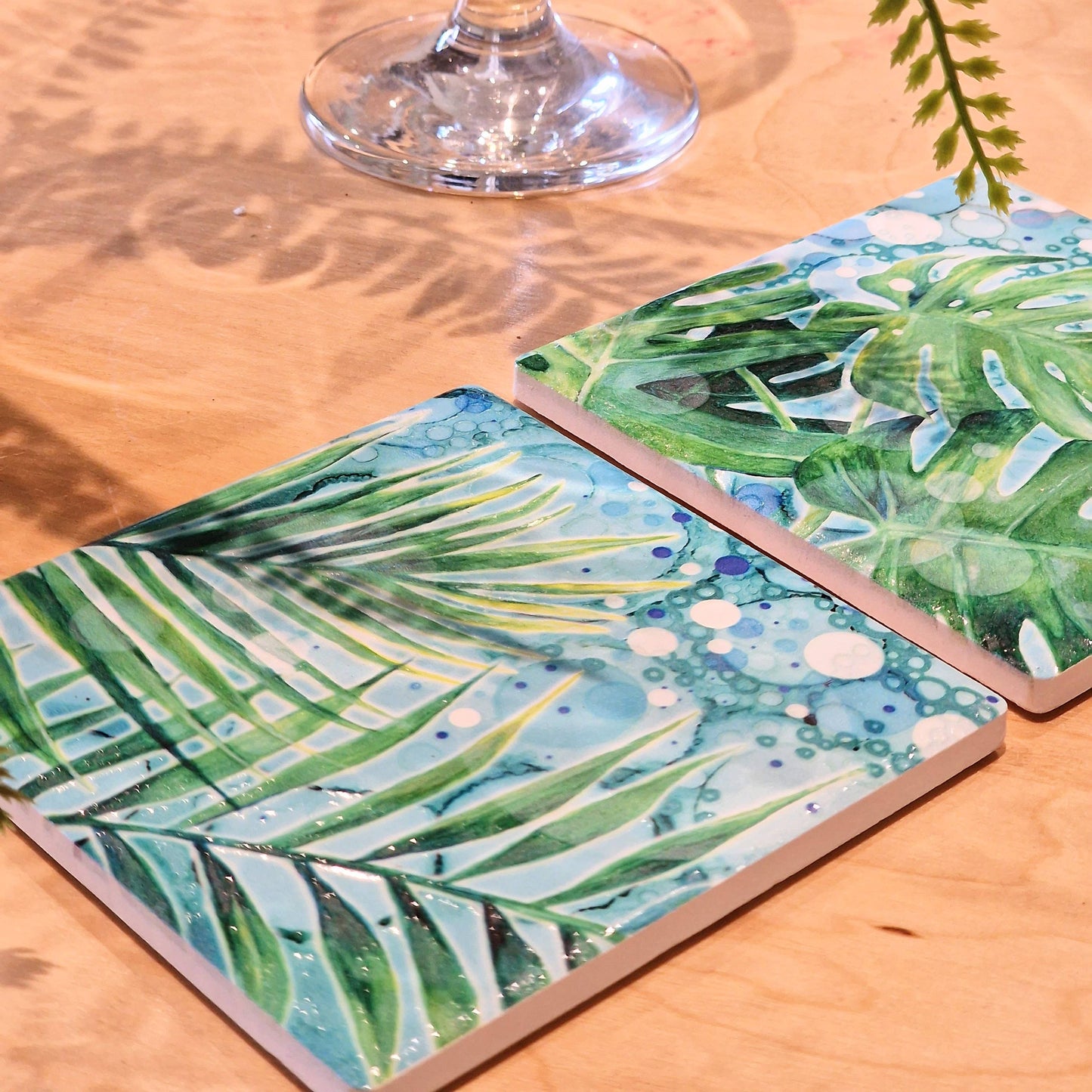 61-C Palm leaves Coaster