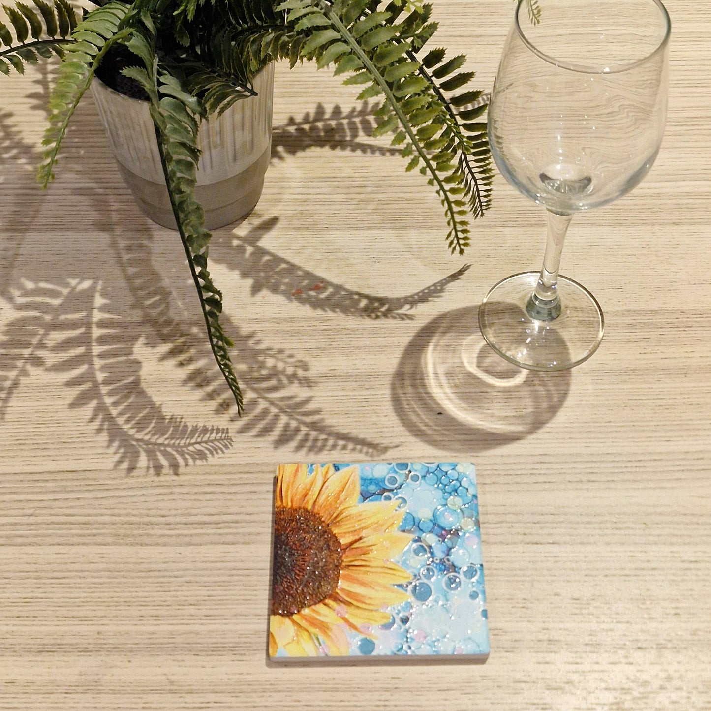 64-C Sunflower (Blue) Coaster