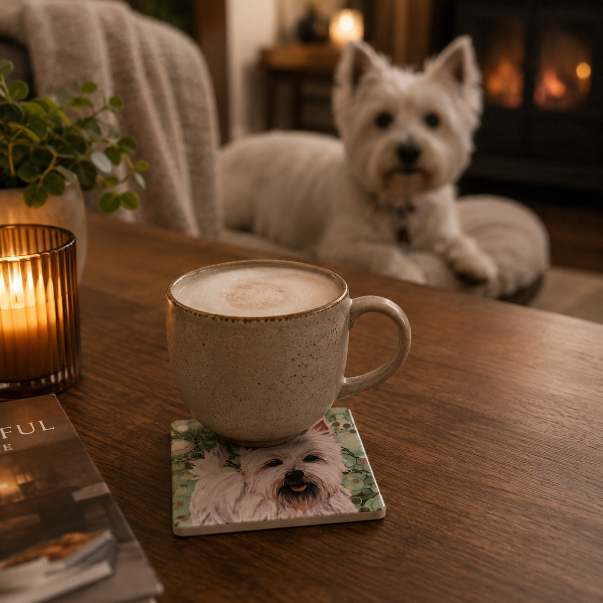 West Highland Terrier Dog Ceramic Coaster