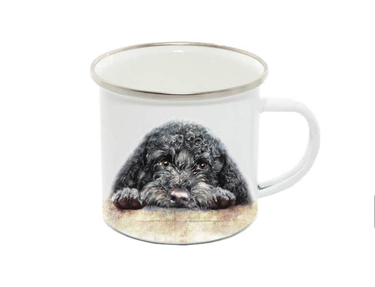Enamel Mug, Cockapoo/Cavapoo, Arnie BLACK