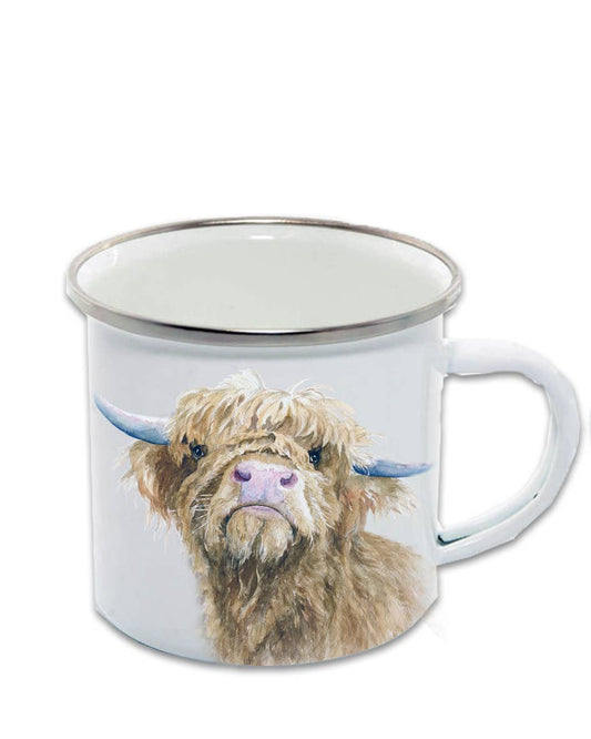 Enamel Mug, Highland Cow, Donald
