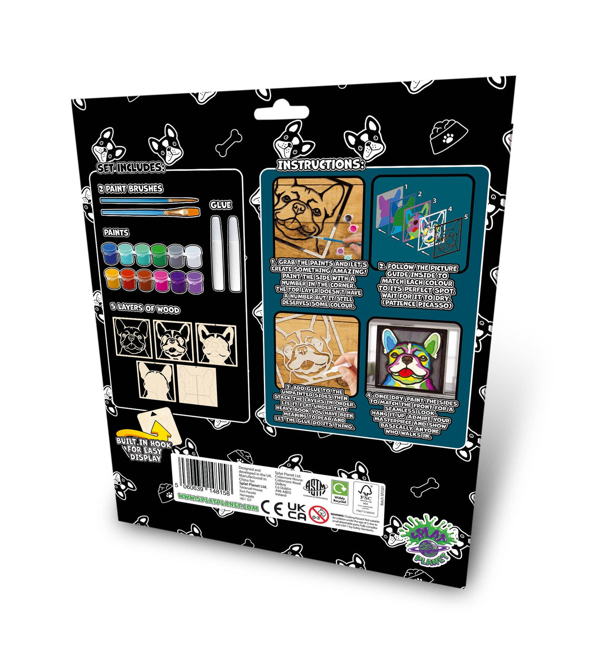 Wooden French Bulldog Art Craft Kit