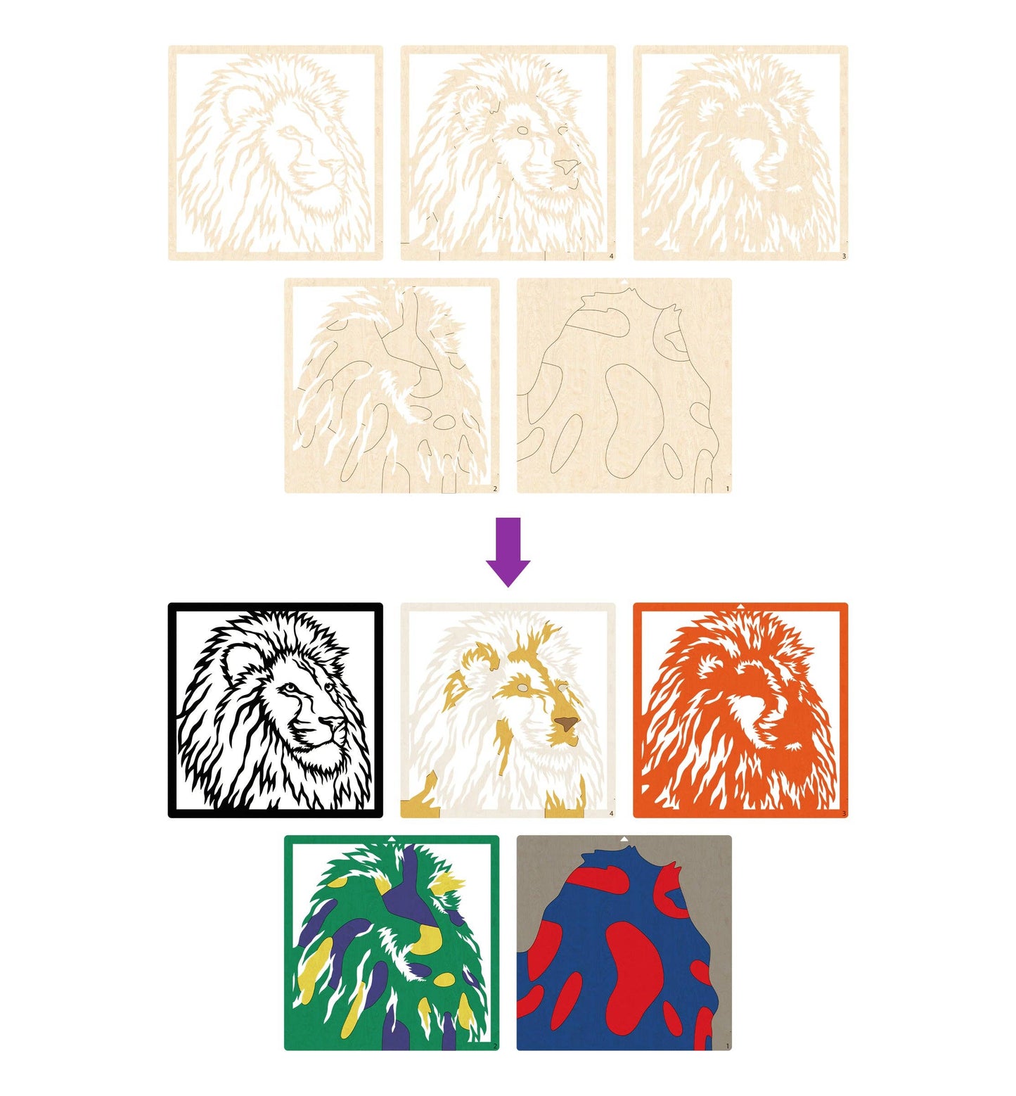 Wooden Lion Art Craft Kit