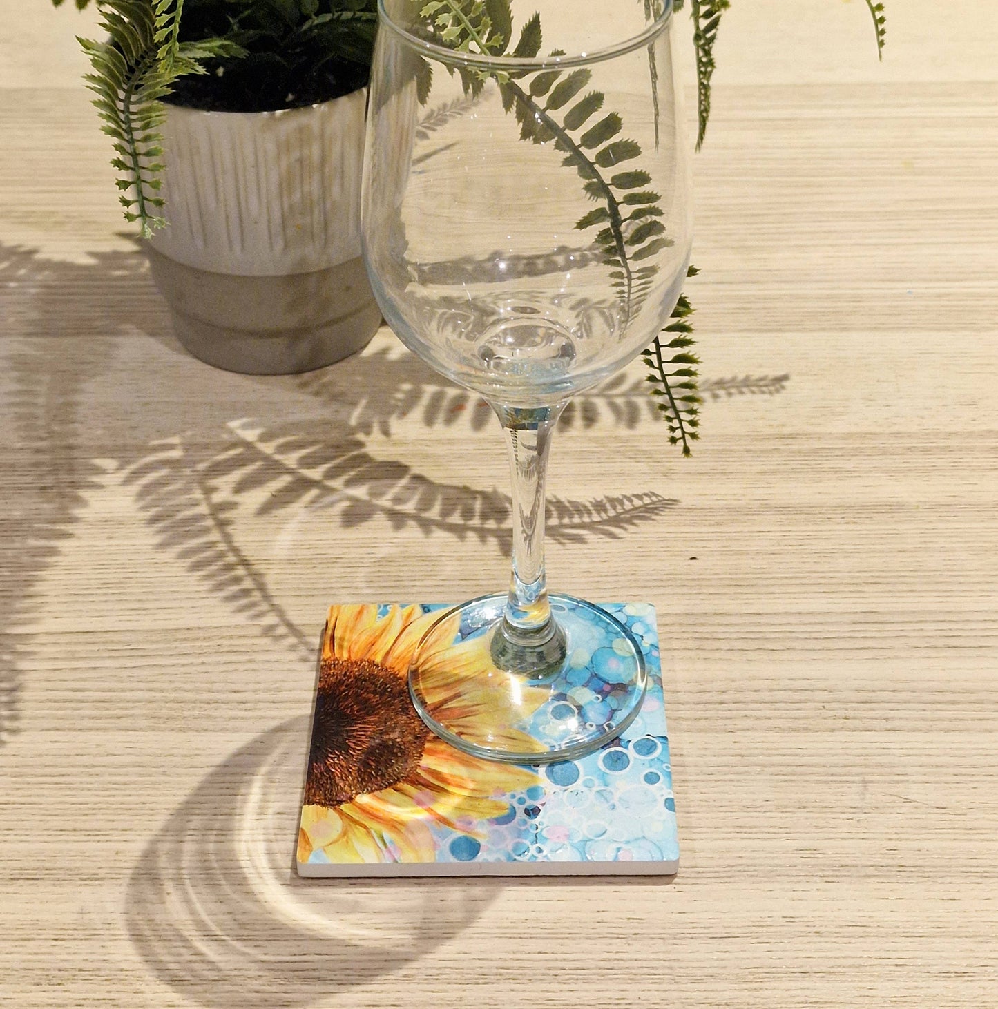 64-C Sunflower (Blue) Coaster