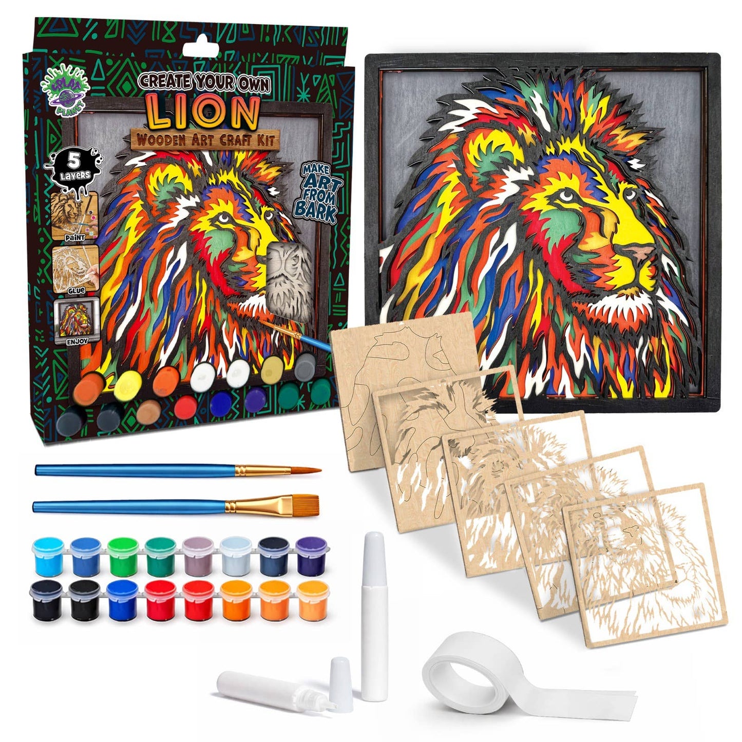 Wooden Lion Art Craft Kit