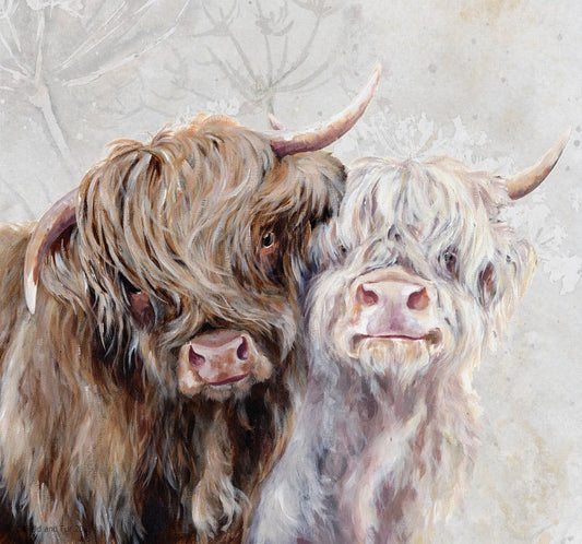 Glass cutting board, Highland Fling, Highland Cattle