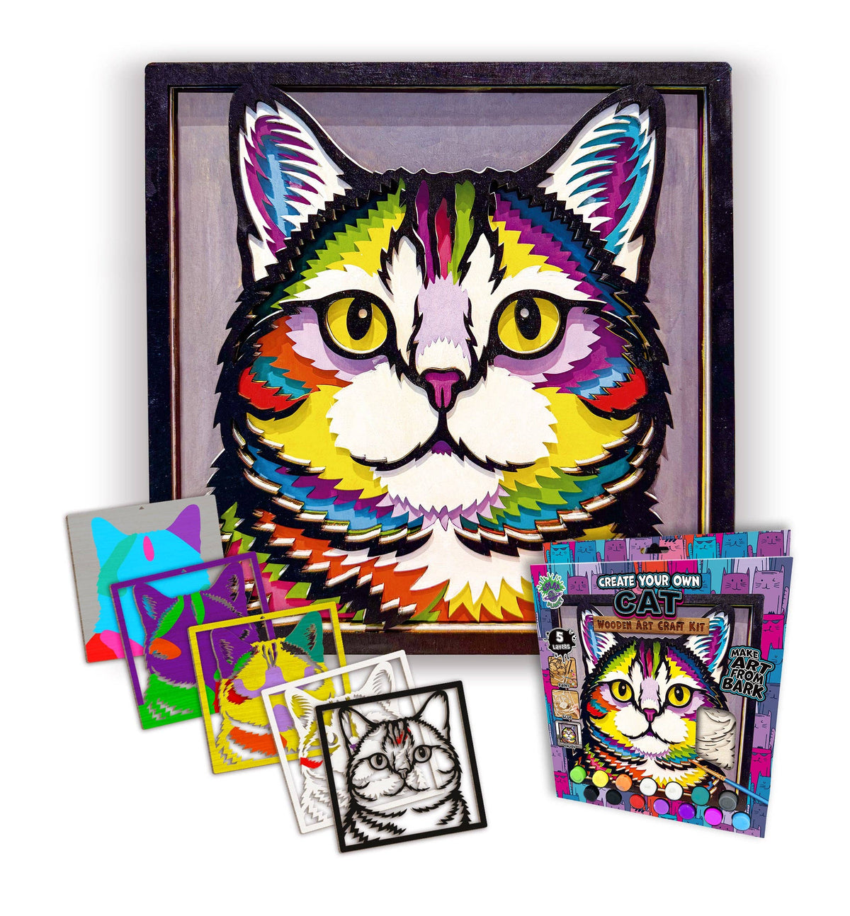 Wooden Cat Art Craft Kit