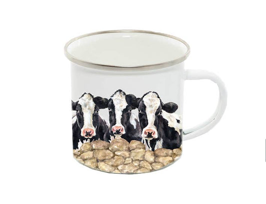 Enamel Mug, Friesian Cows