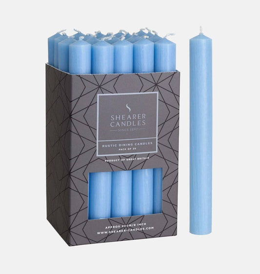 Sea Blue 8 inch Dinner Candles x 5