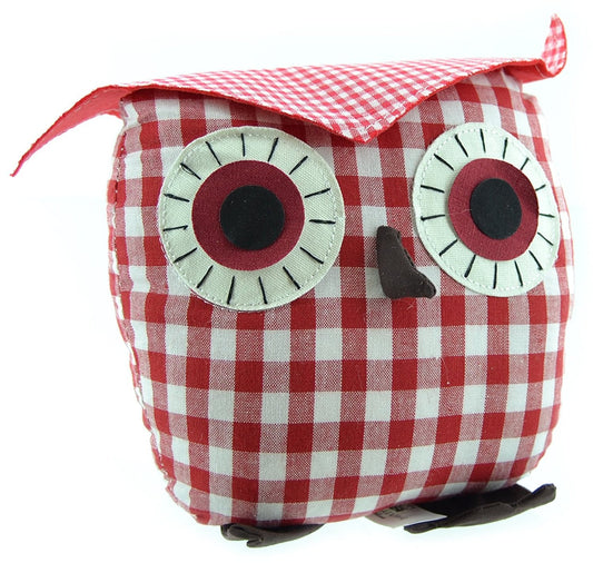 Juliana Home Living 19cm Red Checkered Door Stop - Owl