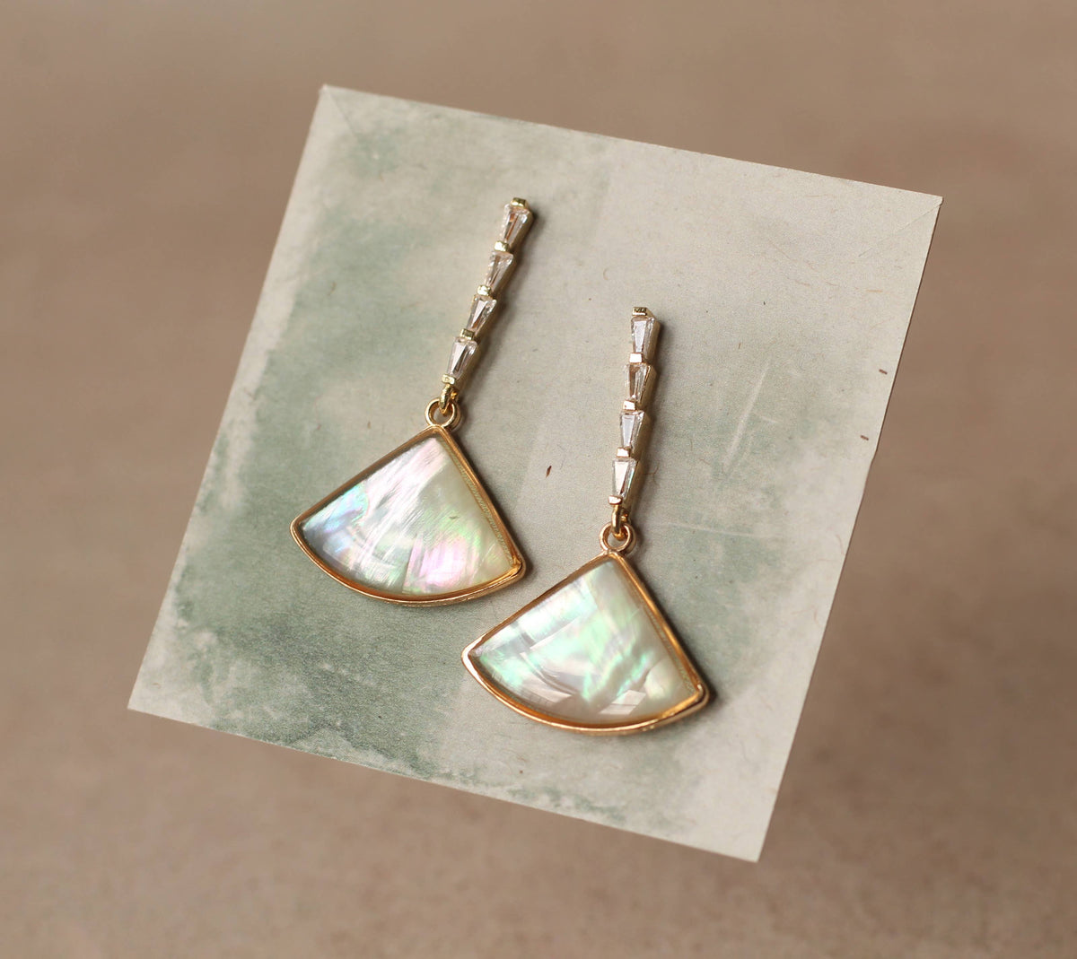 Pearl Fan Drop Earrings
