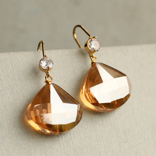 Antique Champagne Peach Earrings