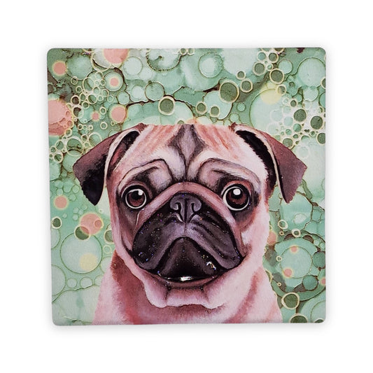 Pug Dog Ceramic Coaster