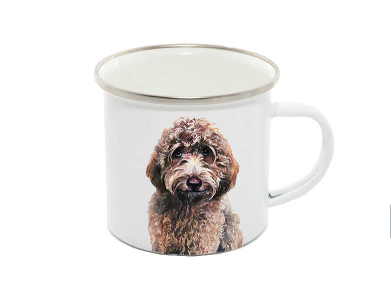 Enamel Mug, Labradoodle, Douglas CHOCOLATE