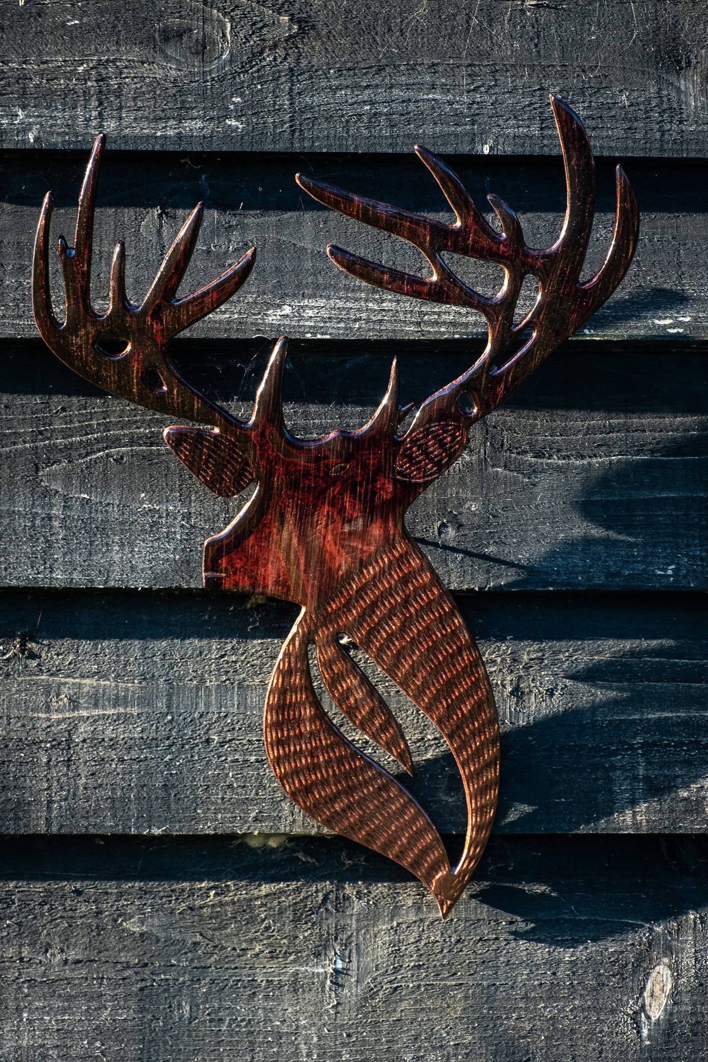 Brushed Brown Stag Head 52 cm