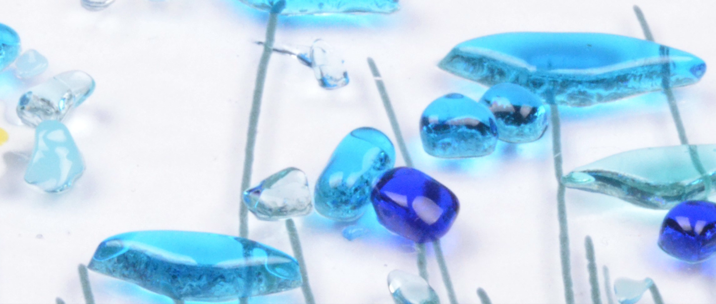 Handmade Fused Glass -  Cornflower Small Tealight