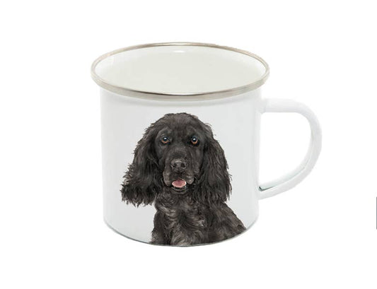 Enamel Mug, Cocker Spaniel, Mimi BLACK