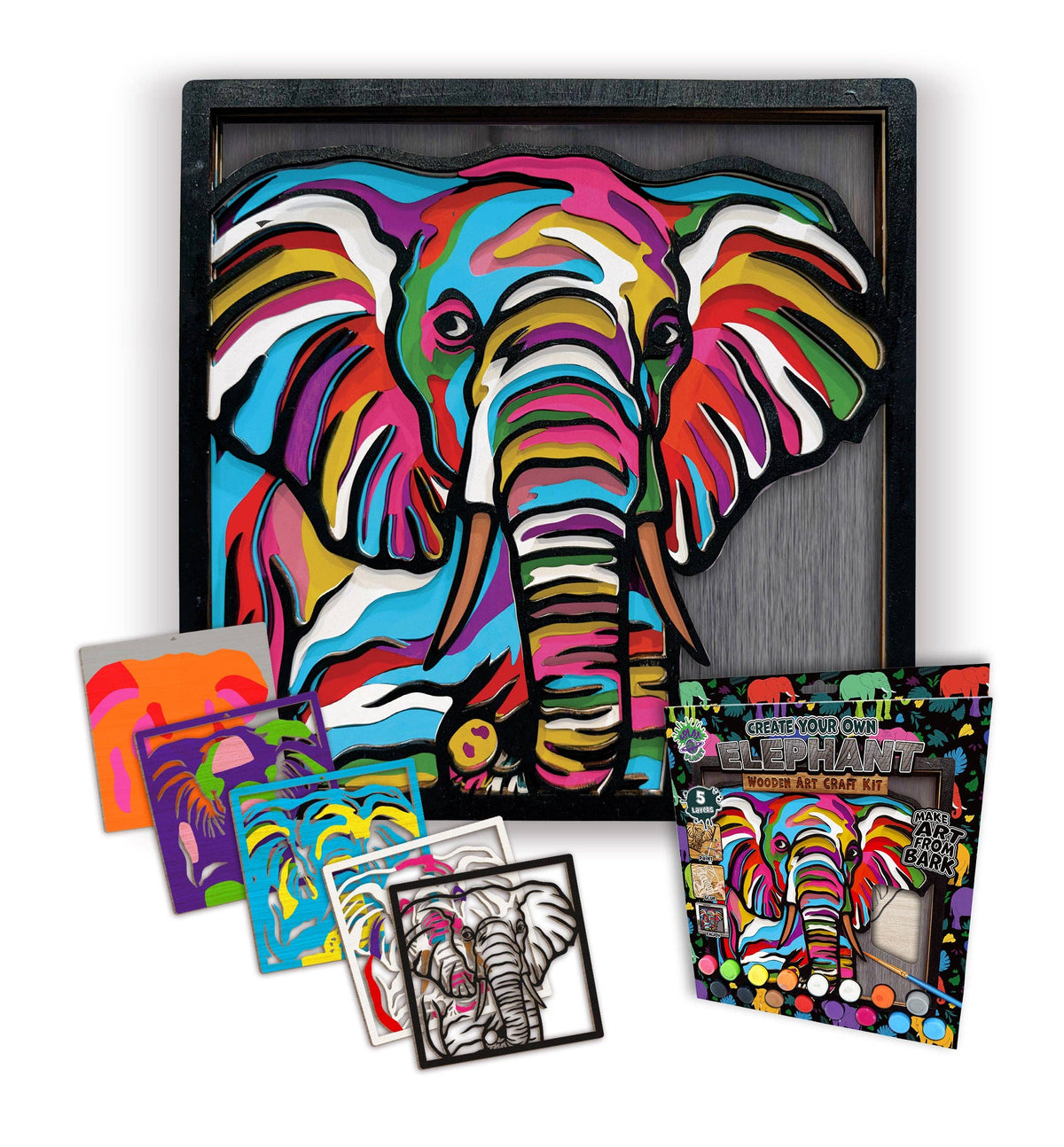 Wooden Elephant Art Craft Kit