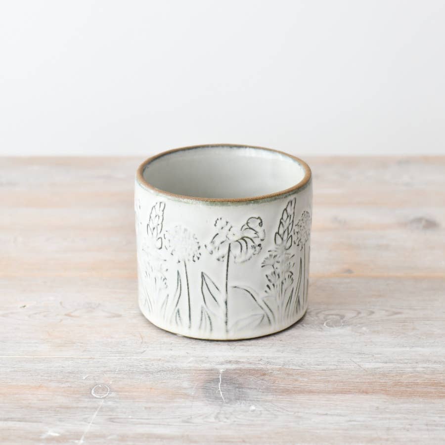 Small Flower Design Plant Pot, 11cm