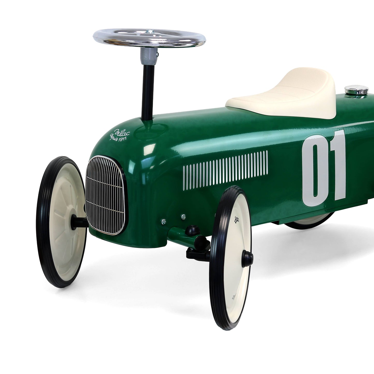 Vilal Metal British Racing Green Ride-On Car Vintage Style