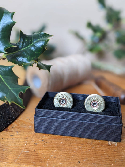 Upcycled shotgun cartridge cufflinks