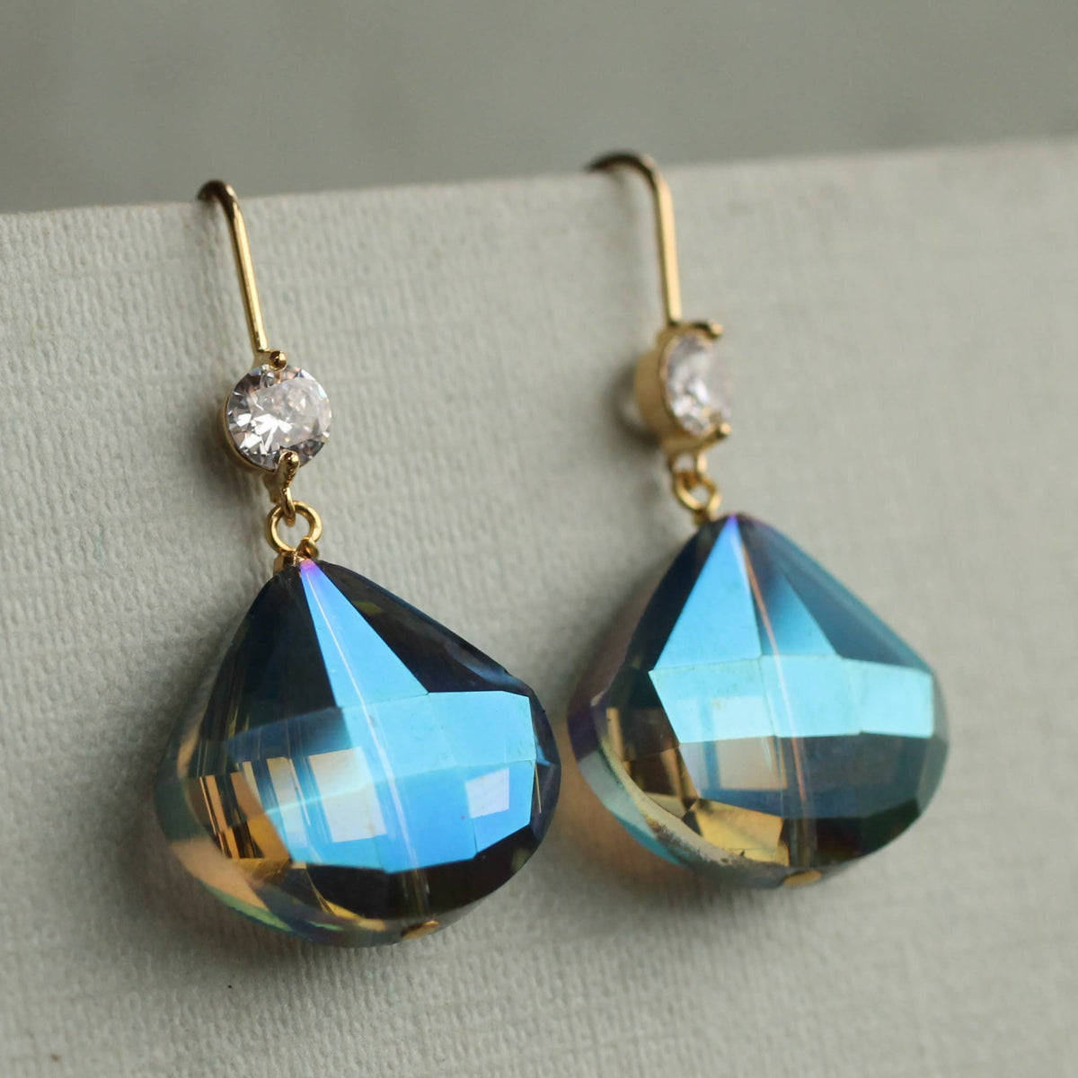 Labradorite Blue Statement Earrings
