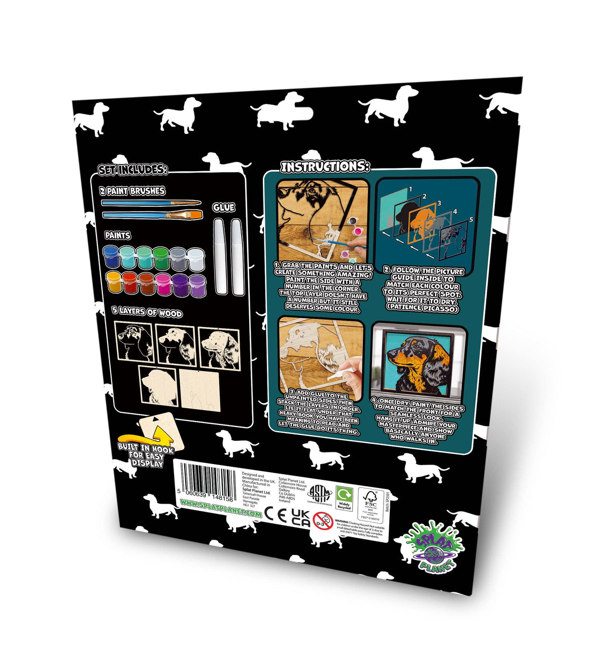 Wooden Sausage Dog Art Craft Kit
