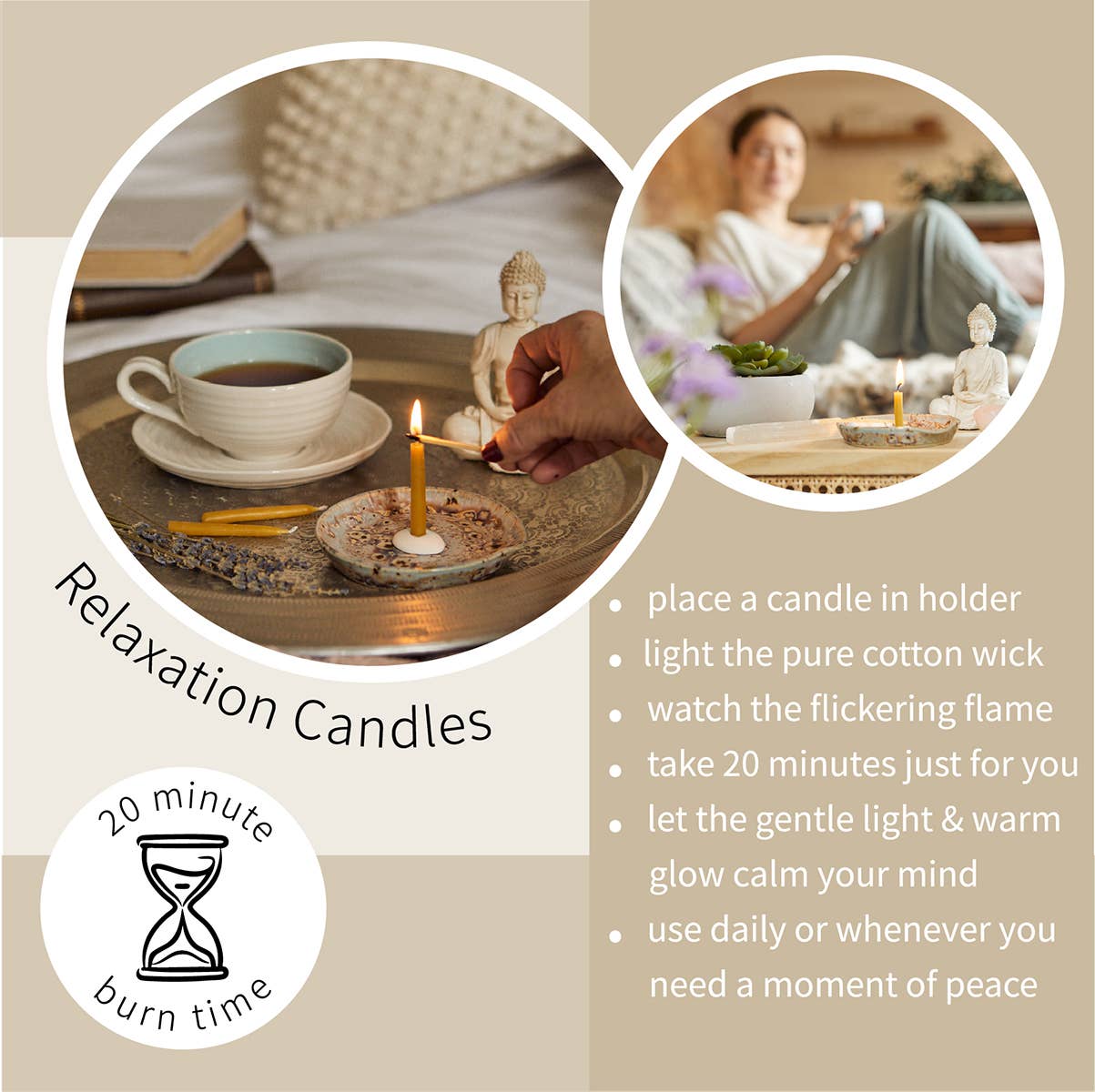 Twenty Minute Candles with Affirmation Cards