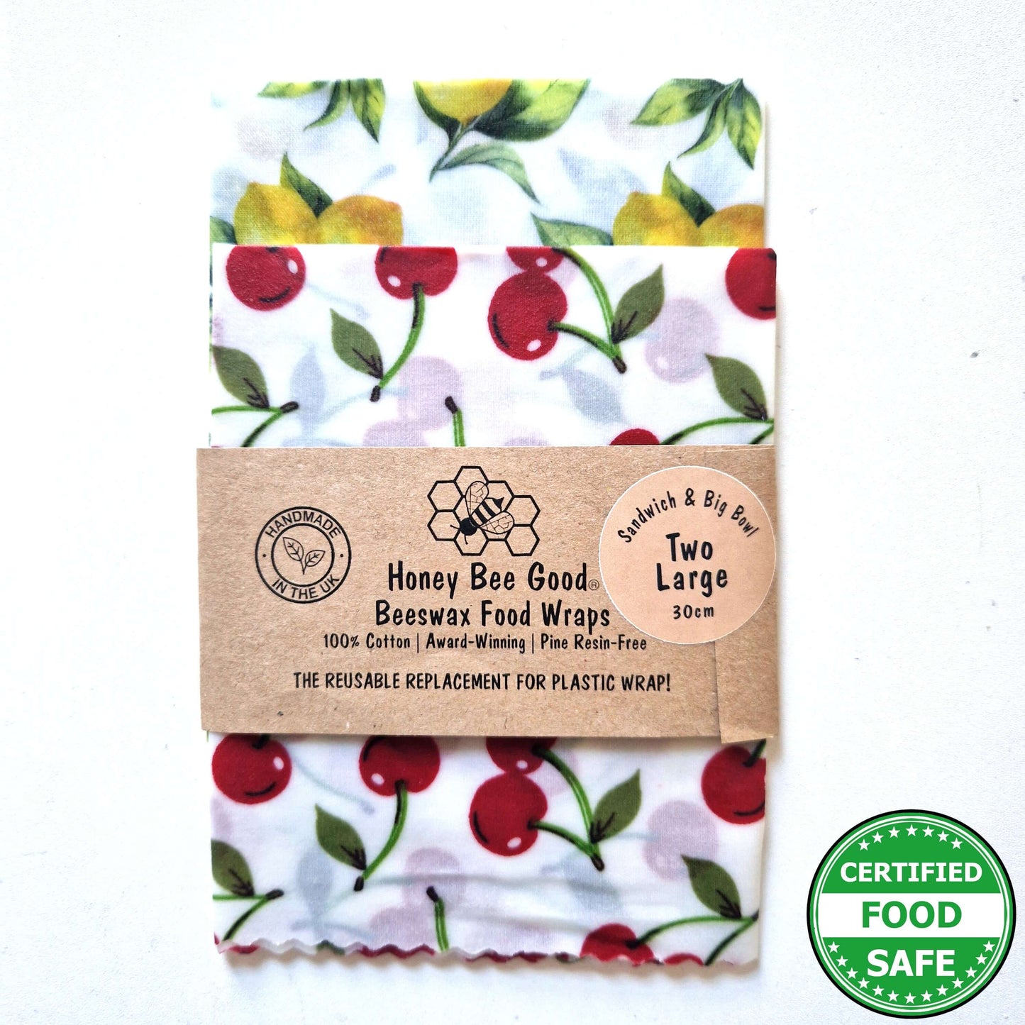 *Set of 2 Large Handmade Beeswax Wraps | Italian Kitchen