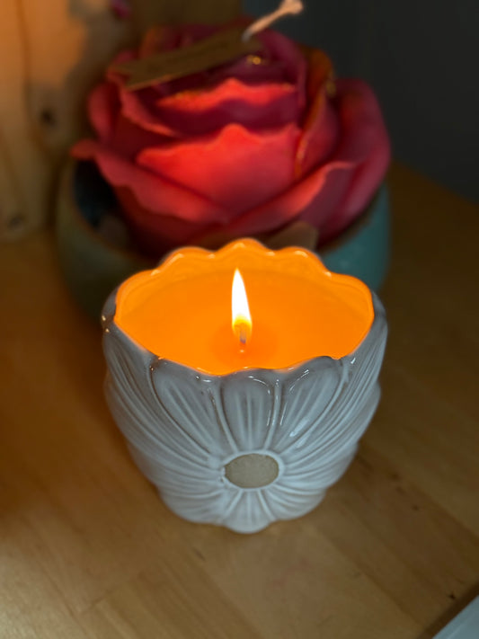 Flower Ceramic Candle