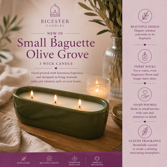 Small Baguette Candle - Olive