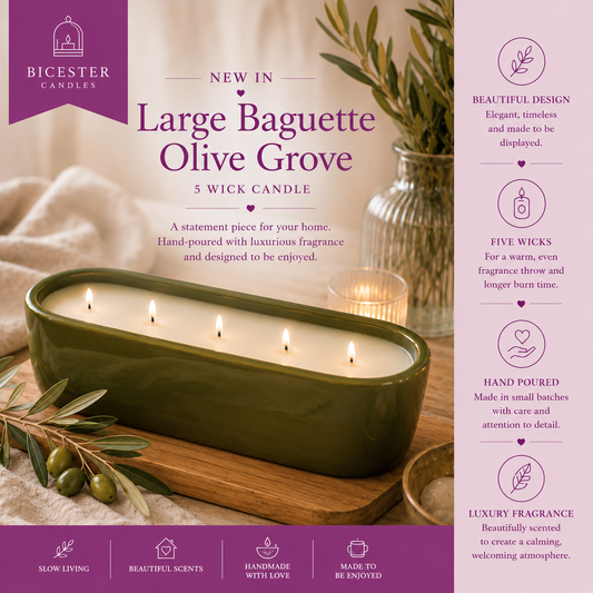 Large Baguette Candle - Olive