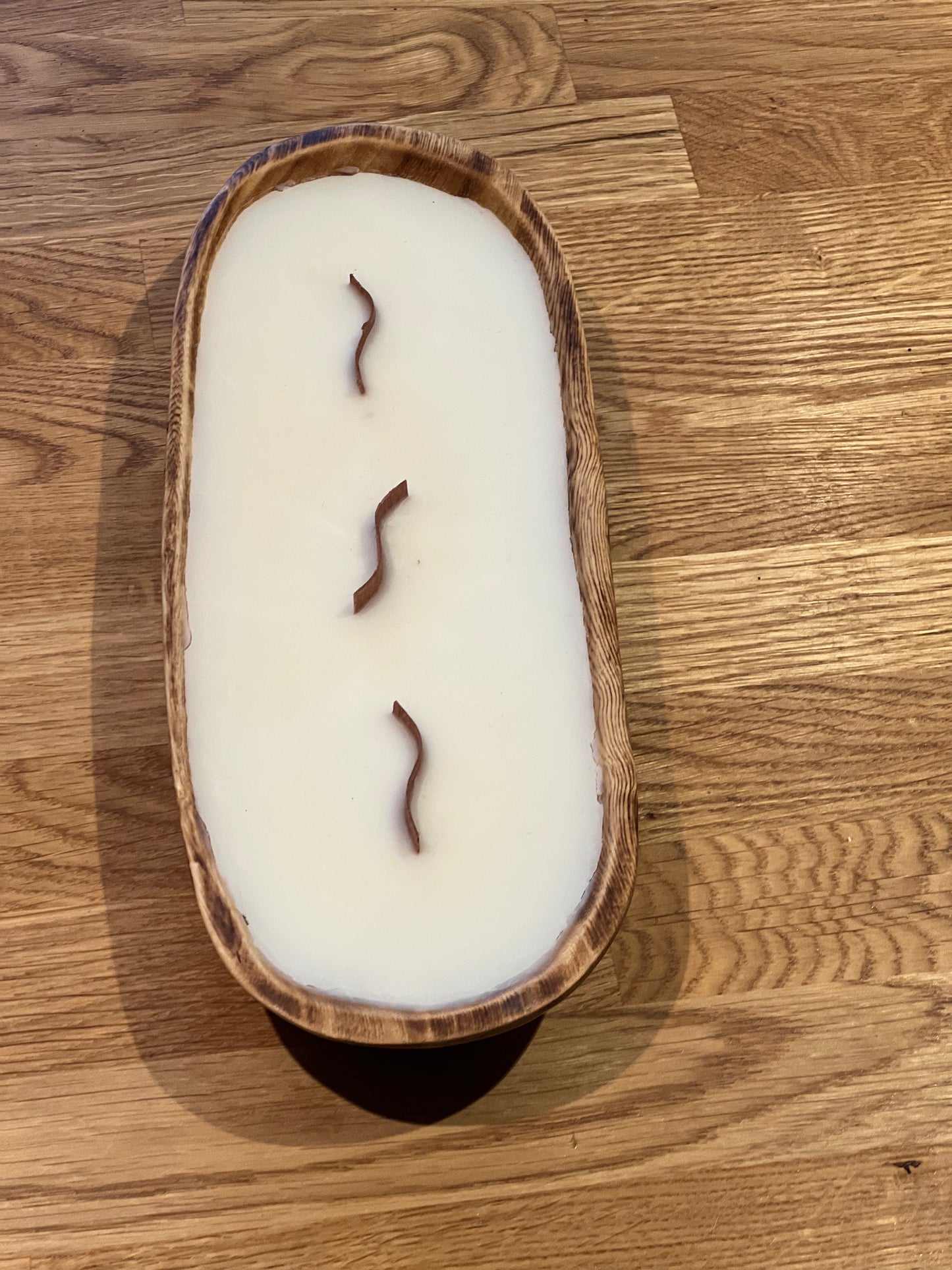 Large Wood Boat Candle