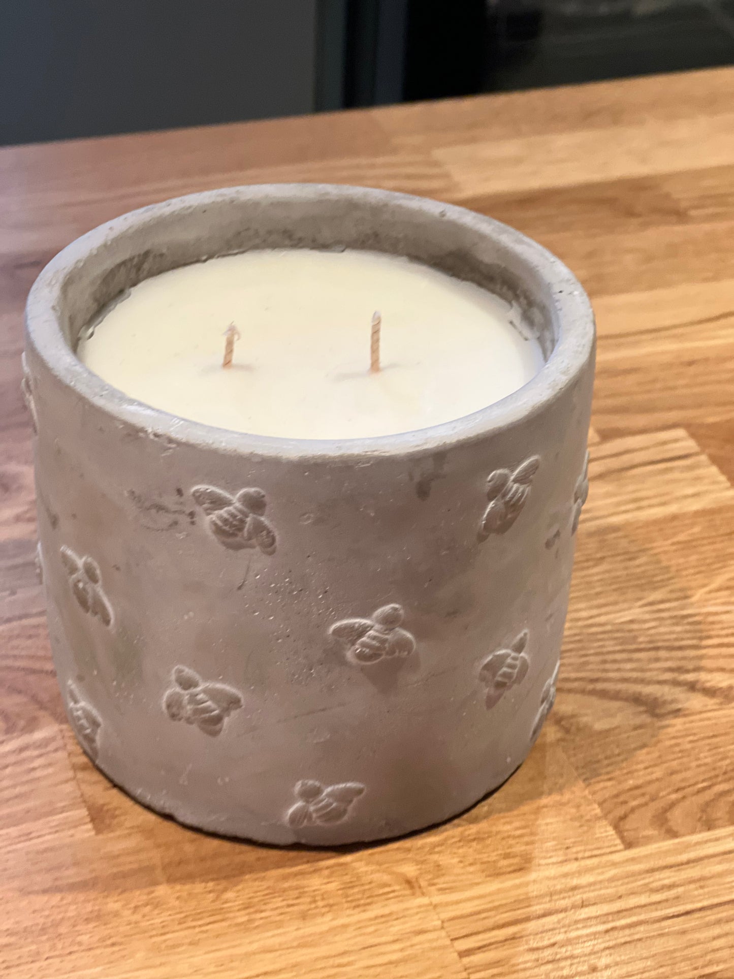 Bee Cement Pot Candle