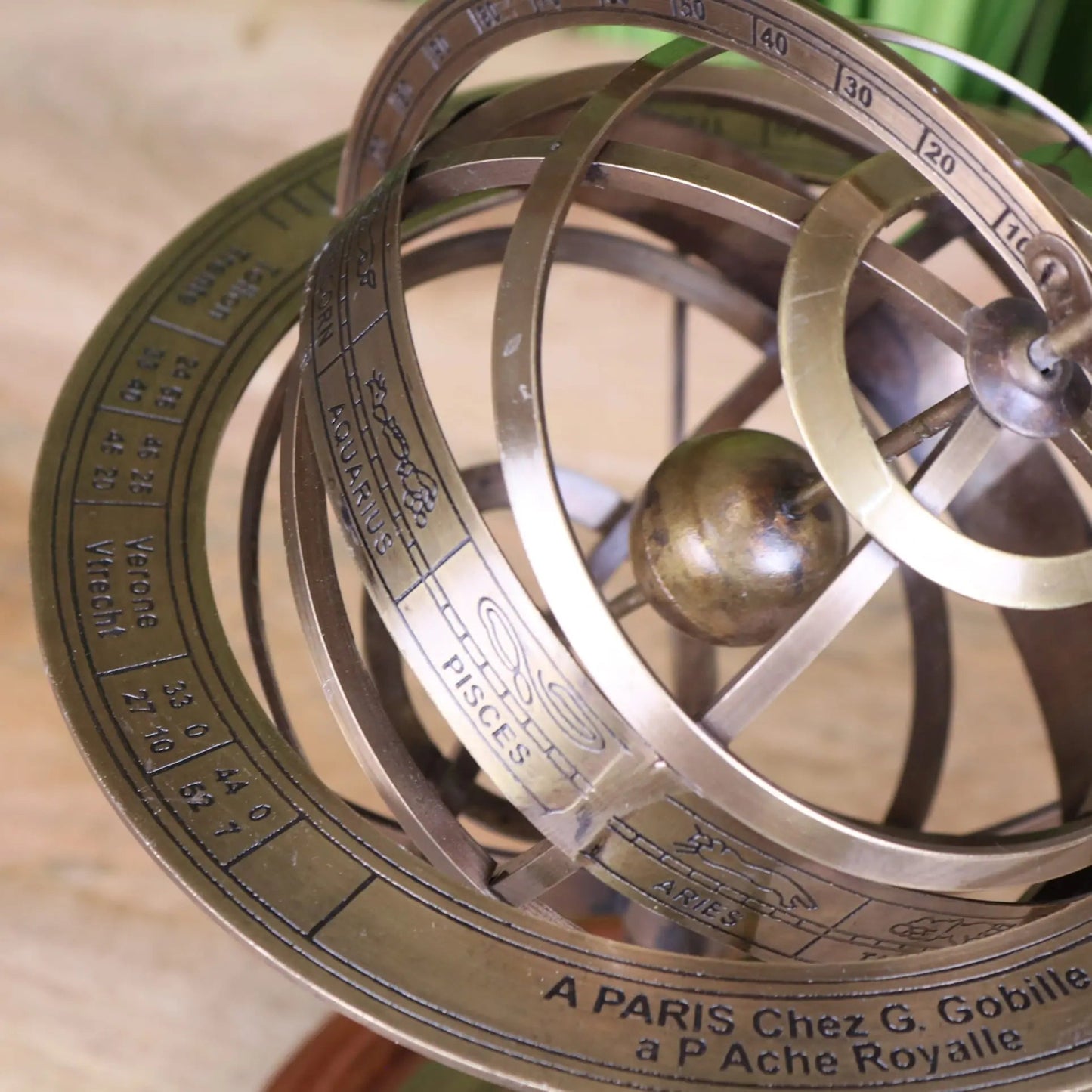 Ponnur Large Brass Armillary Sphere Ornament 30cm