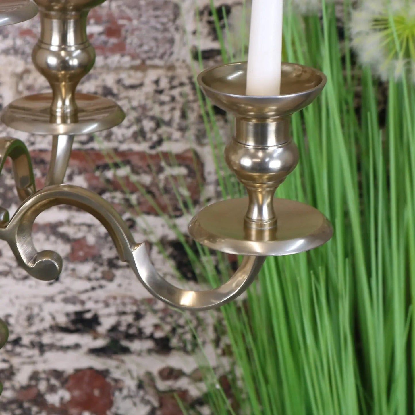 Zira Antiqued Gold 5 Candle Candelabra Centerpiece 84cm