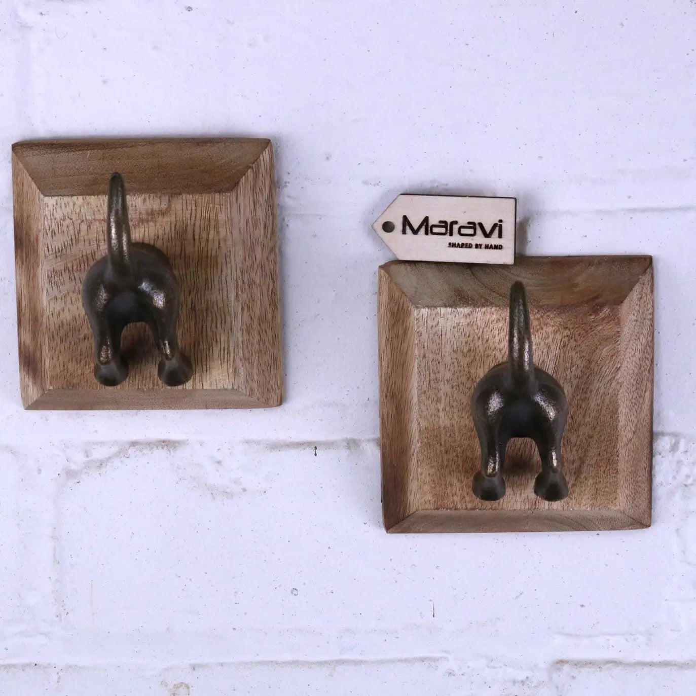 Odhari Dog Tail Hooks Set of 2 Antique Silver or Gold