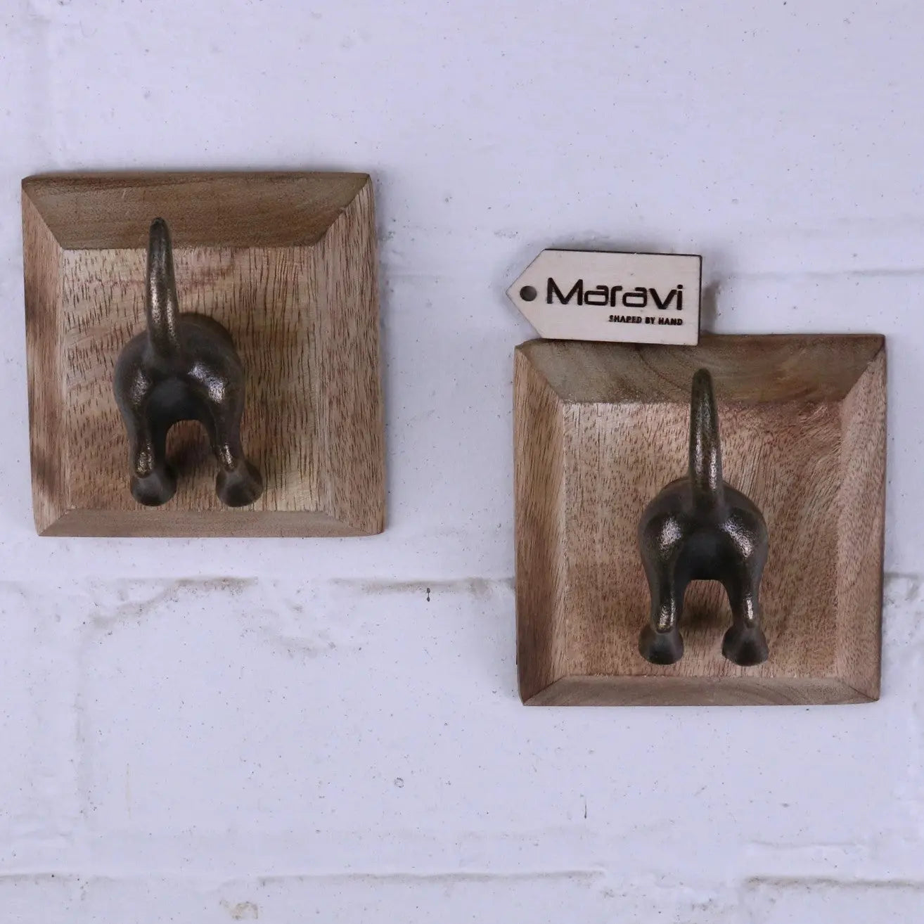 Odhari Dog Tail Hooks Set of 2 Antique Silver or Gold